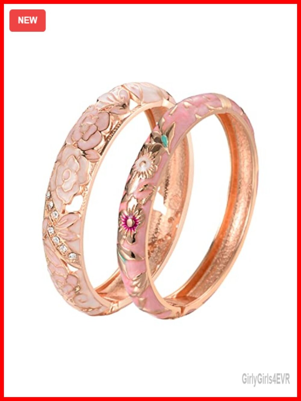 Cloisonne Enamel Filigree Bangle Bracelet Set for Women